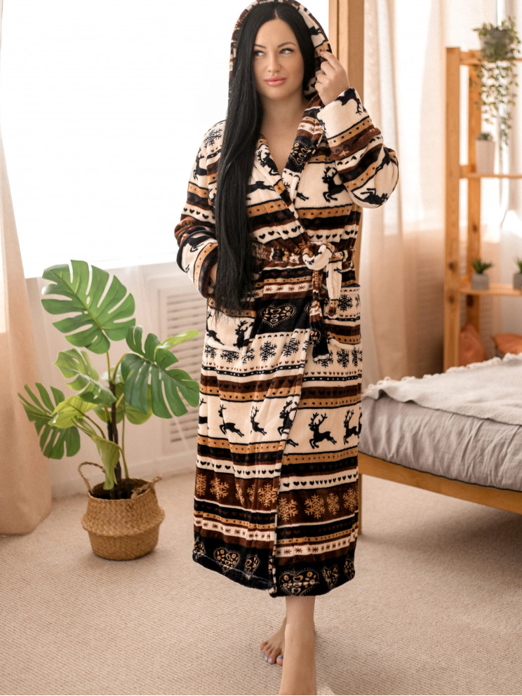 Женский махровый халат Indian Woman Romance Style 20765