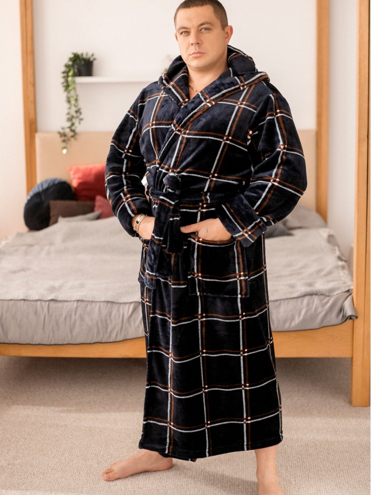 Махровый мужской однотонный халат Man Romance Boss 26813 Махровый мужской однотонный халат Man Romance Boss 26813