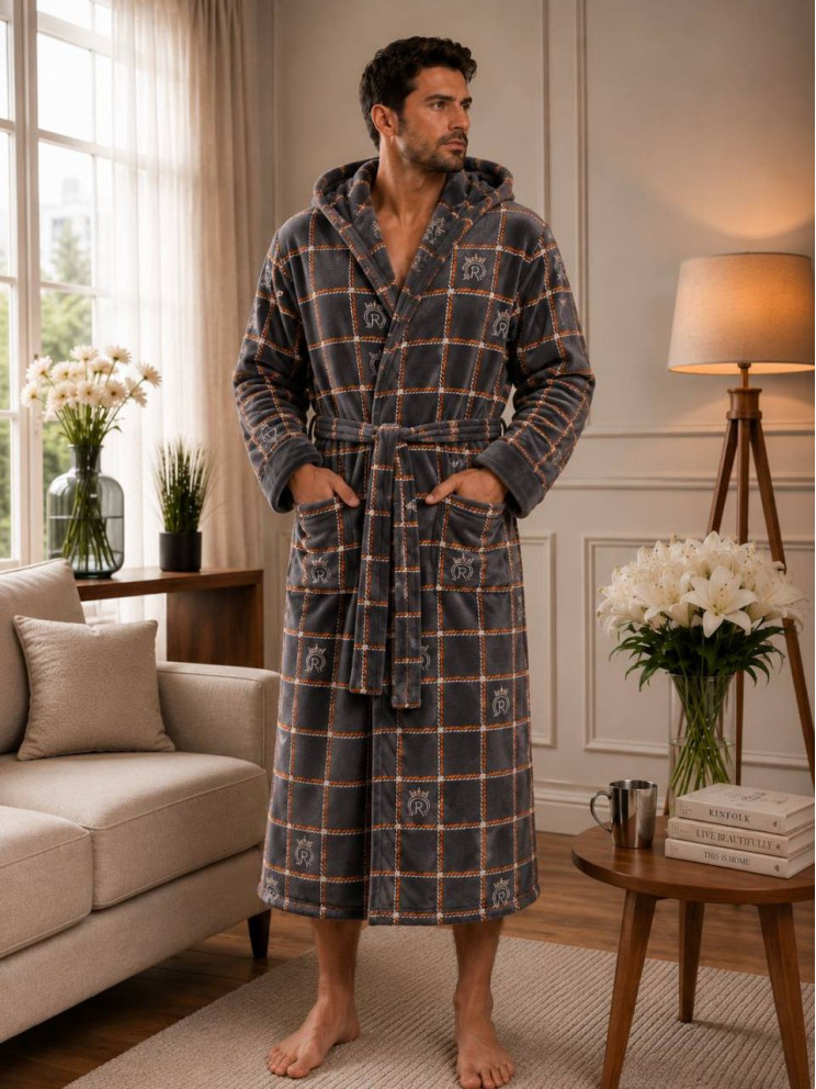 Махровий чоловічий халат Man Romance Style 23888