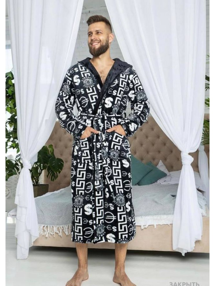 Махровий чоловічий халат Man Romance Style 23812