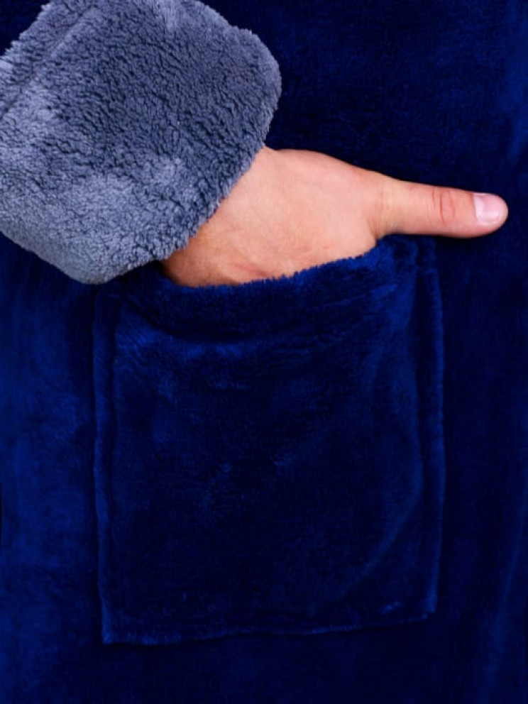 Мужской махровый халат синий халат Man Romance Style 2371