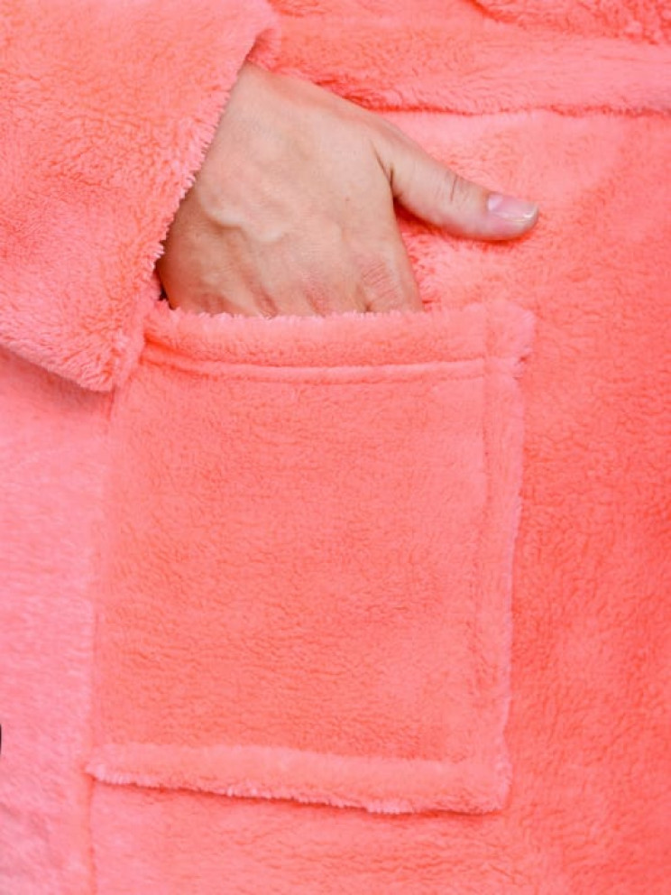 Женский розовый махровый халат Woman Romance Style 2102