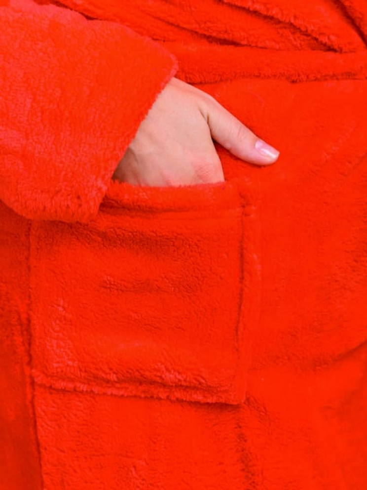 Женский красный махровый халат Woman Romance Style 2106
